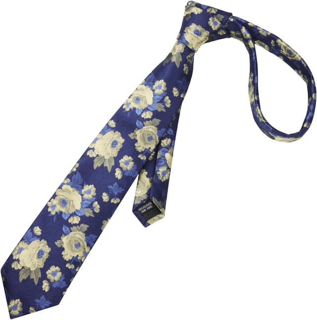Detalle de Alizeal men’s flower pattern tie and pocket square set (necktie & hanky)