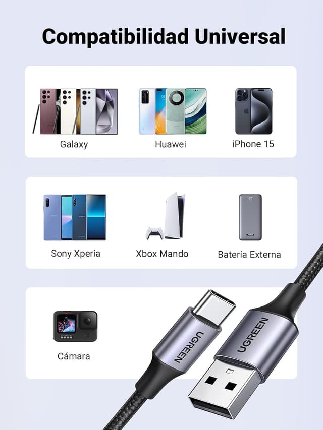 Thumbnail 2 de UGREEN Cable USB C a A 3A - Carga Rápida ⚡ 2M