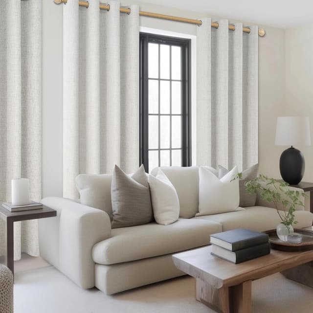 Thumbnail 5 de MRTREES Vorhang Leinenoptik 140x225 Eierschalenweiß