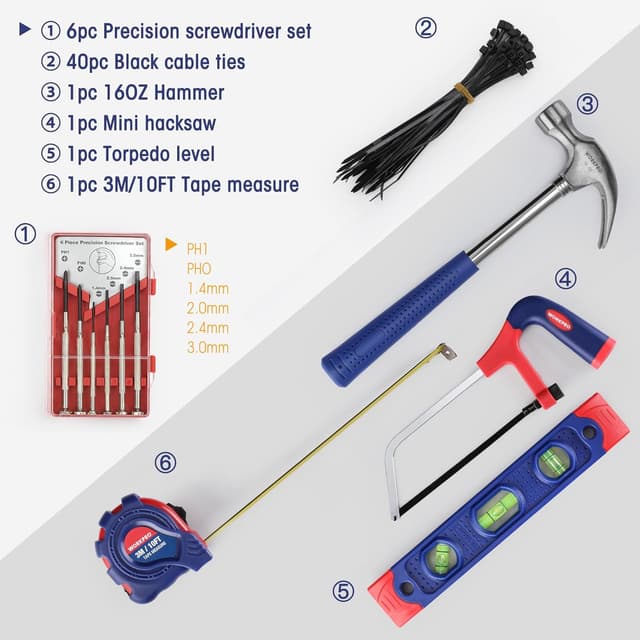 Thumbnail 4 de WORKPRO Set Attrezzi 156 pezzi Borsa 43x18x17 cm