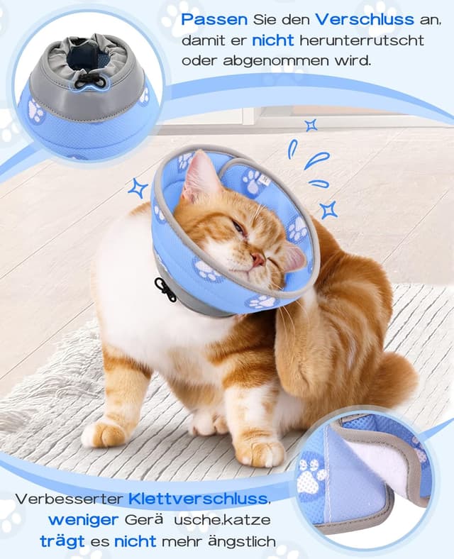 Detalle 1 de Supet Katzen Halskrause Blau Größe L