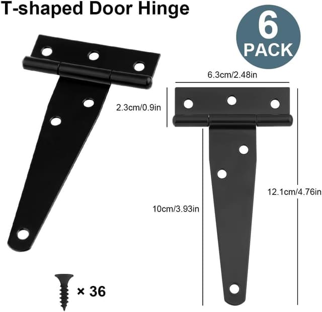 Detalle 2 de HOTUT Cerniere a T per cancello 100 mm, set 6 pezzi