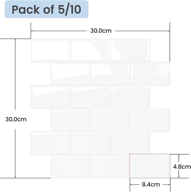 Detalle 2 de Self adhesive 3D metro tiles 2.5 mm