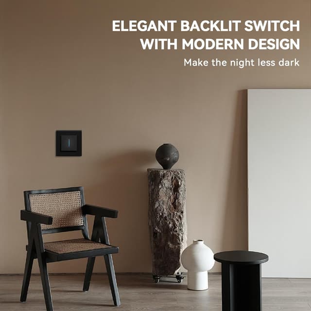 Detalle 2 de BSEED Glas-Lichtschalter 1-fach E-Serie 86 mm