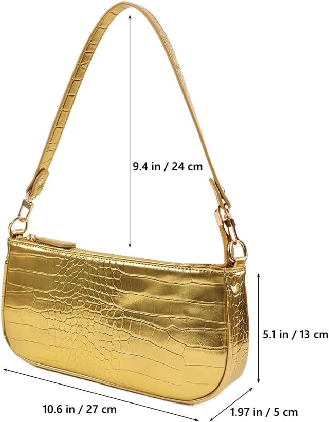 Detalle 2 de Barabum Retro Classic Clutch-Shoulder Tote Handbag with Zipper Closure