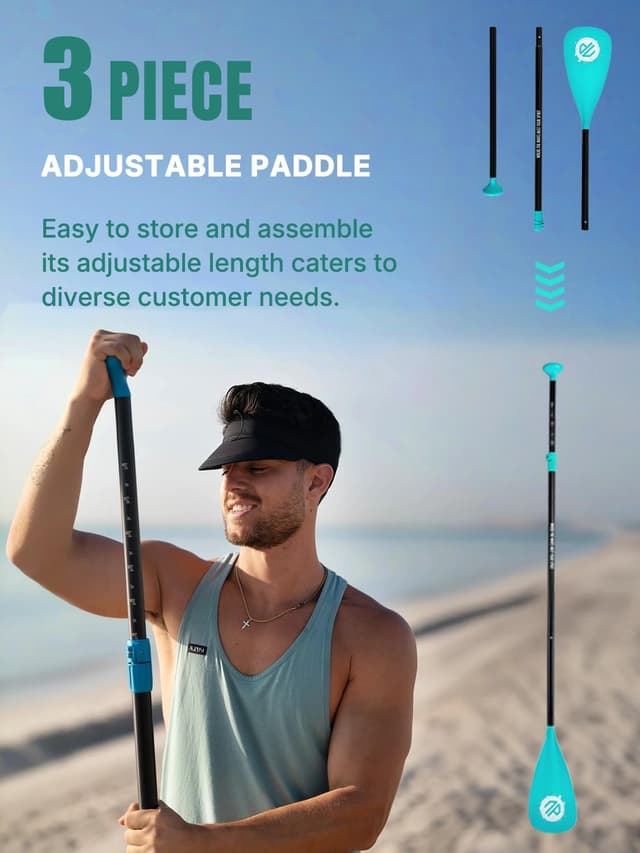 Thumbnail 4 de Niphean Inflatable 10’6” Stand Up Paddle Board with SUP Accessories, Anti-Slip EVA Deck (Adults & Youth)