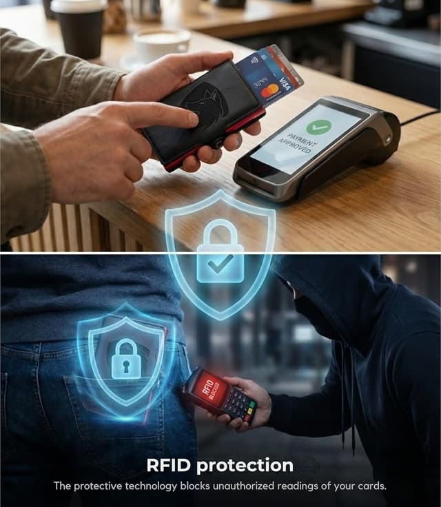 Detalle de TMillions Smart RFID Blocking Wallet for Men with GripLock and Smart Pop-Up Money Clip