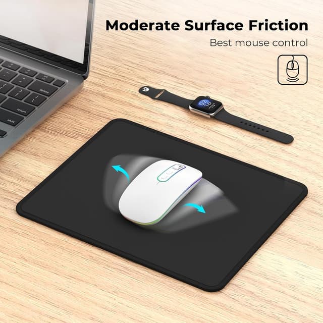 Detalle 2 de Cimetech tappetino per mouse 3 mm con base antiscivolo e fibra superfine lavabile, nero