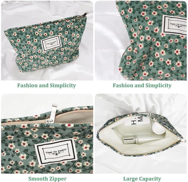 Detalle de Aucuu Neceser Maquillaje Floral Mujer 🌺 Bolsas de Viaje Multifuncional