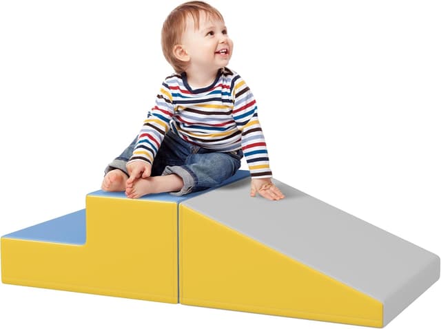 Detalle de HOMCOM Parcours motricité bébé modulable en mousse : 2 briques géantes pour 12 à 36 mois