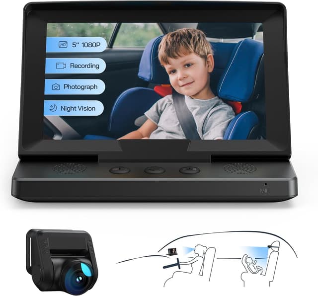 Detalle de WOLFANG WB01 1080P Baby Car Camera with 5" Screen and USB-C Plug and Play