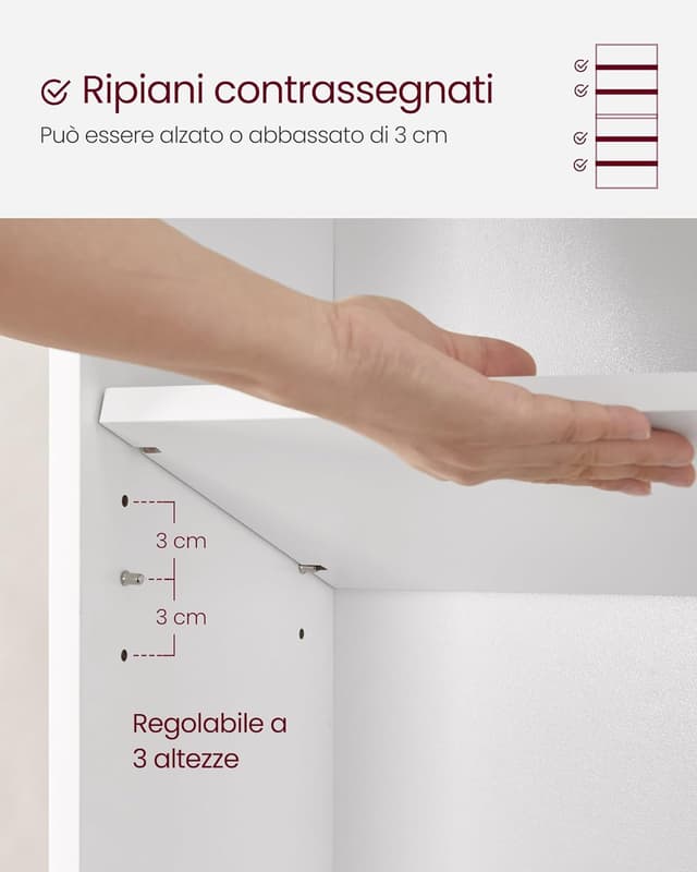 Thumbnail 6 de VASAGLE Scaffale a 6 ripiani LBC166T14 in bianco nuvola, libreria portaoggetti con ripiani aperti e regolabili