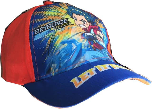 Detalle de Beyblade Burst berretto da baseball rosso/blu (taglia 54) in cotone con cinturino regolabile