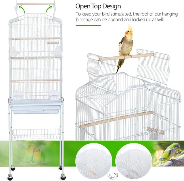 Thumbnail 4 de Yaheetech Metal Bird Cage 92.5cm