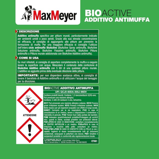 Detalle 1 de MaxMeyer Additivo antimuffa per interni Bioactive 0,25 L