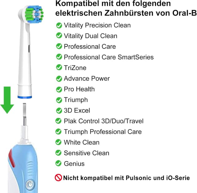 Detalle 2 de Oral B kompatible Aufsteckbürsten 20 Stück