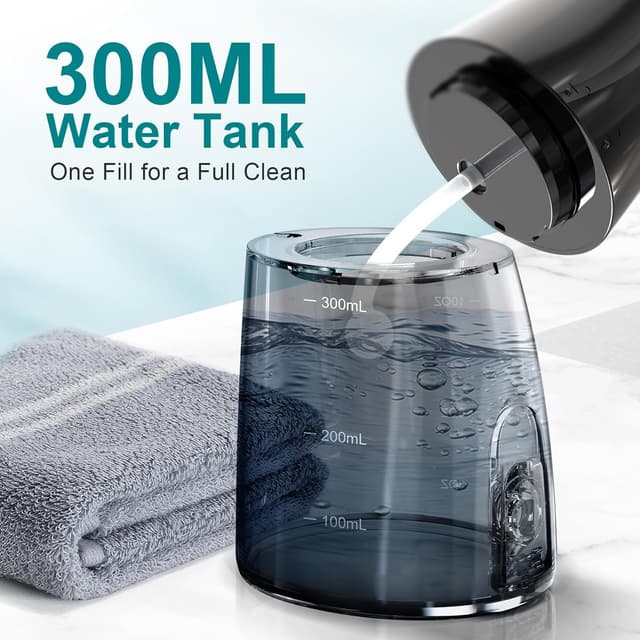 Detalle de Nicefeel Cordless Water Flosser (300ml Portable Oral Irrigator) – 3 Modes, Fast Charge, IPX7