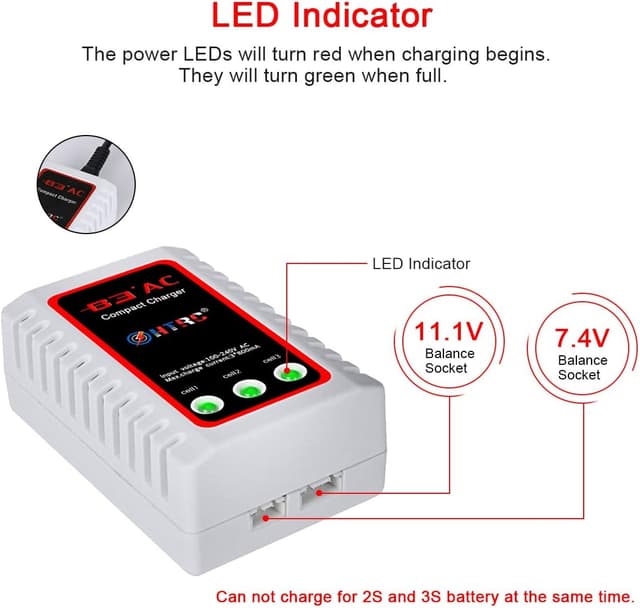Detalle 2 de Haisito caricabatterie LiPo B3 2-3 celle