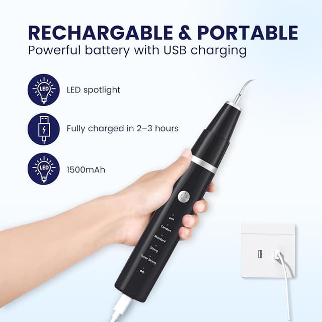 Detalle 2 de HOKIN Plaque Remover Dental Care Kit (5-piece stainless steel tools) – teeth cleaning, filling repair set & plaque detection