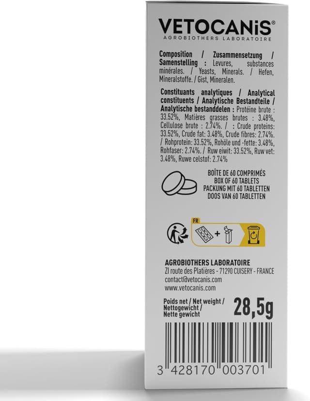 Thumbnail 1 de Vetocanis Levure de Bière Chat 60 comprimés