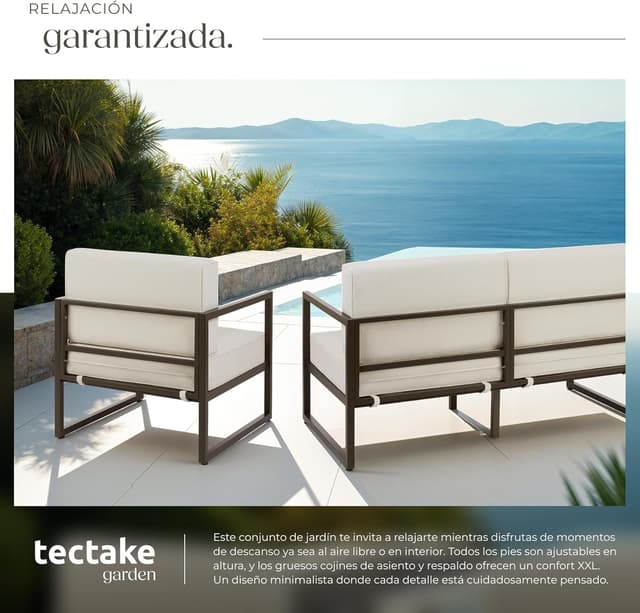 Thumbnail 5 de tectake® Conjunto Jardín Exterior de Acero 4 plazas