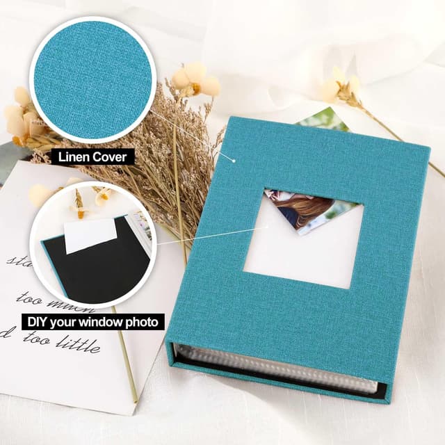 Detalle de Small 6x4 Photo Album (2 Packs) with Linen Cover, Portrait 10x15cm Slip-In Pockets