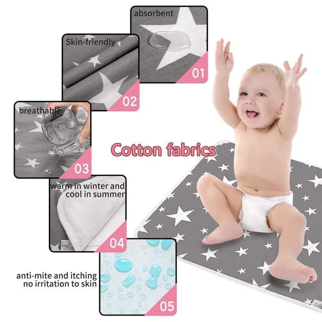 Detalle 2 de 2er Set Baby Wickelunterlage 50 x 70 cm