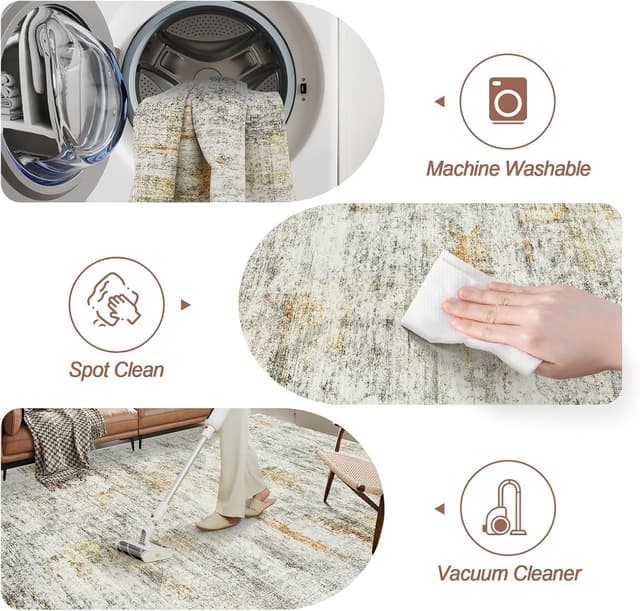 Detalle 2 de Soalmost Washable Area Rug 8x10 🏠