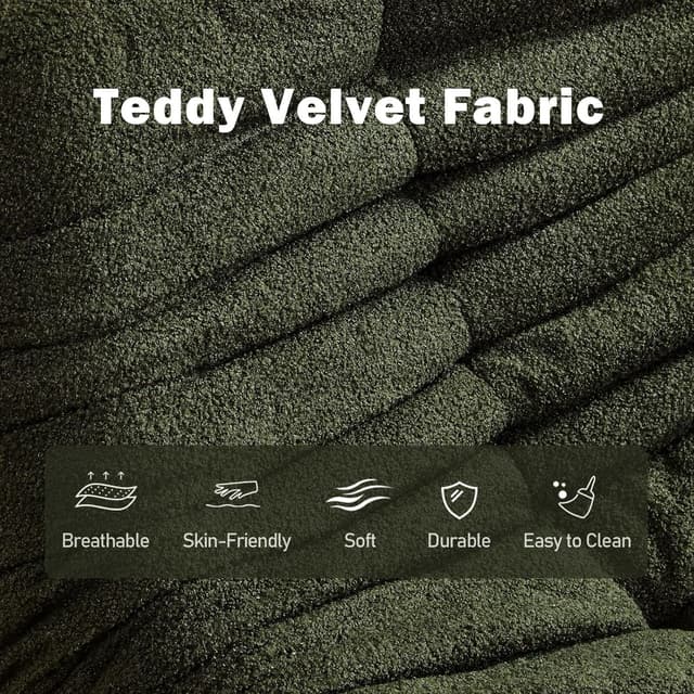 Detalle 2 de Bean Bag Chair Green memory foam support