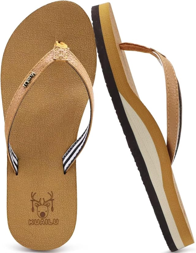Detalle de KuaiLu Womens Arch Support Flip Flops 1️⃣0