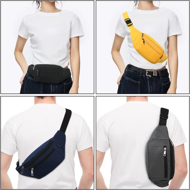 Detalle 1 de Bauchtasche Gürteltasche Hüfttasche Sport wasserdicht für Damen & Herren (Schwarz)