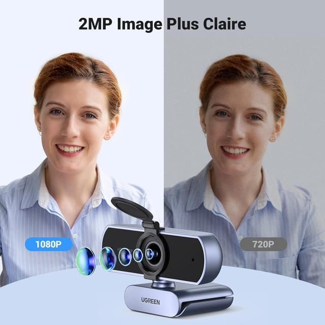 Detalle de UGREEN Webcam Full HD 1080P Gris