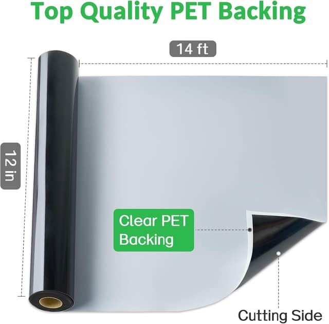 Detalle de Shiny Red Permanent Vinyl Roll (12 in x 14 ft) with Clear PET Backing