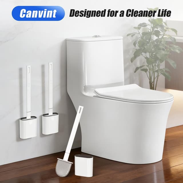 Thumbnail 6 de Toilet Brush 2 Pack Silicone Set with Holders 🧻