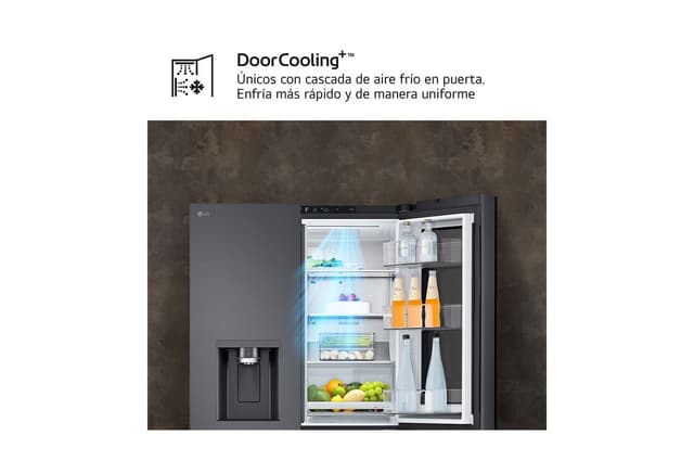 Detalle 1 de LG GMG960EVEE Frigorífico American Combi 638 L, acero negro