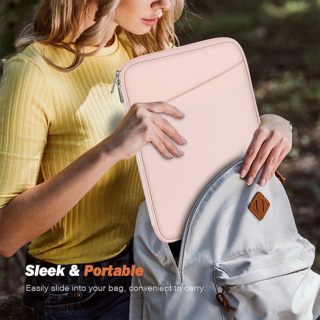 Detalle de MoKo Tablet Tasche als Sleeve für 13 Zoll (iPad Air, iPad Pro, MacBook Neo, Galaxy Tab) – Rosa