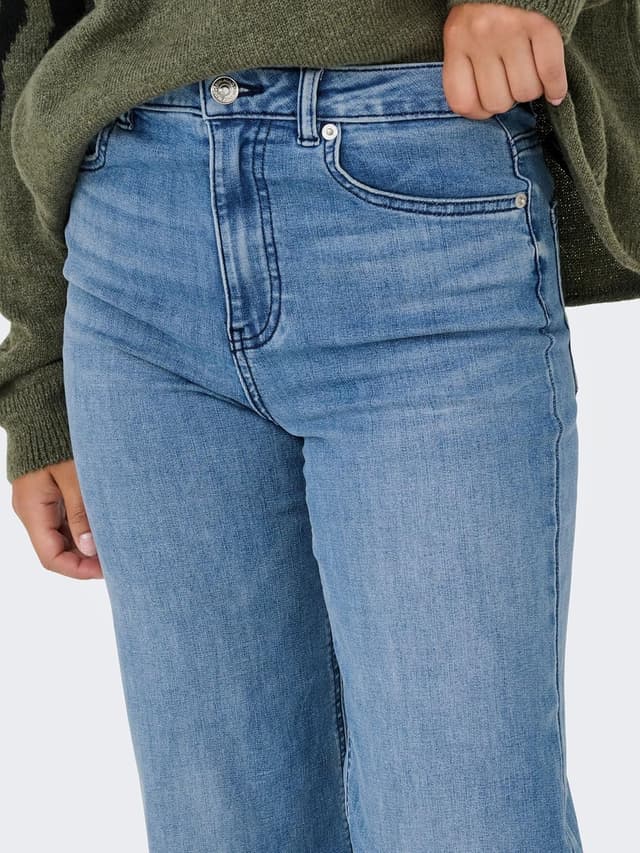 Detalle de ONLY Damen Jeans mit weitem Bein ONLJUICY-WAUW in hoher Taille
