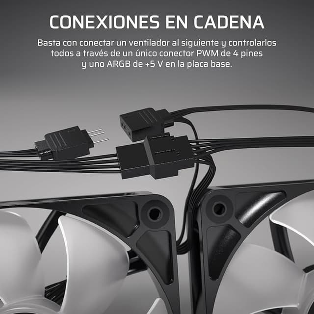 Detalle 1 de CORSAIR RS120 ARGB ventiladores 120 mm (pack 3) 🖥