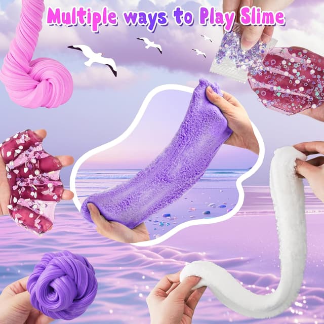 Detalle 2 de Gradient Purple Slime Kit 360 ml — 6-pack for parties