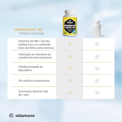 Thumbnail 5 de Vitamaze Alta Dosis 5000 UI D3 y 100 mcg K2 💊