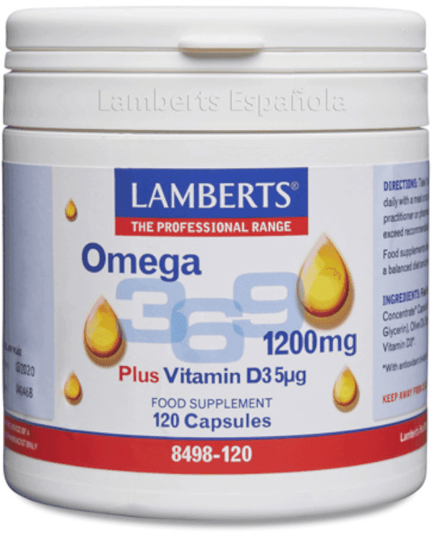 Imagen de Lamberts Omega 3,6,9 1.200 mg + Vitamina D3 120 cápsulas en OfertitasTOP