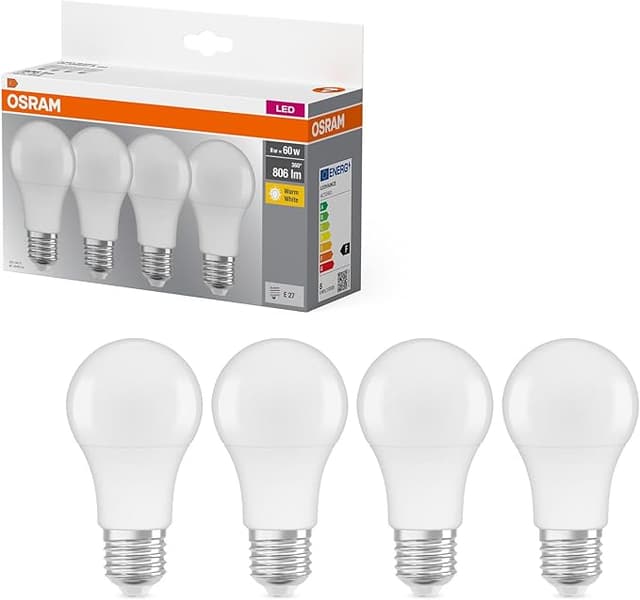 Imagen de Osram Bombilla LED E27 8.5W Blanco Cálido 4 unidades en OfertitasTOP