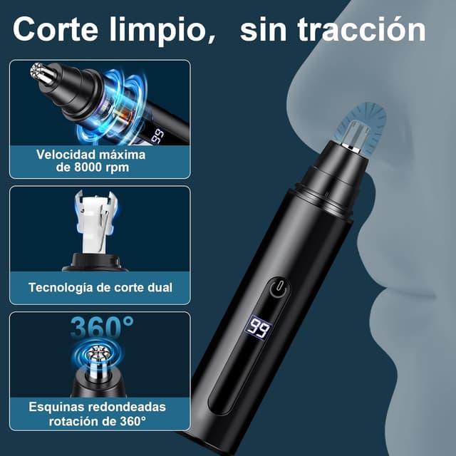 Detalle 1 de Cortapelos Nariz Recortador USB