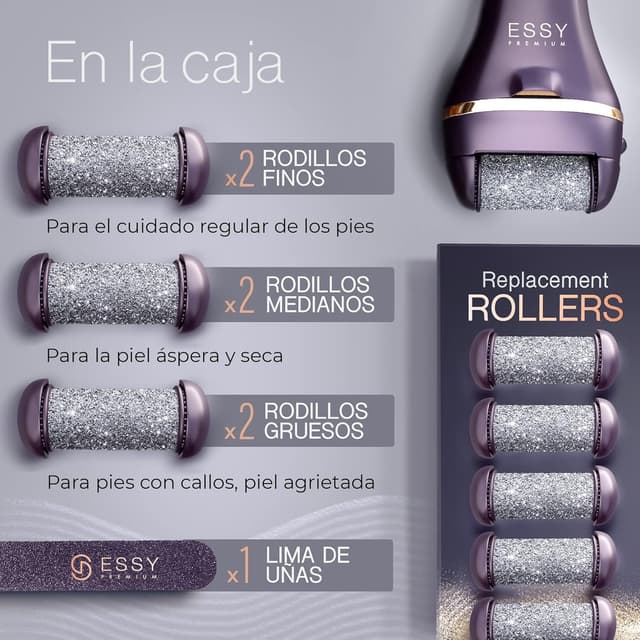 Detalle 1 de Essy Lima Eléctrica Pedicura con 5 Rodillos 💅