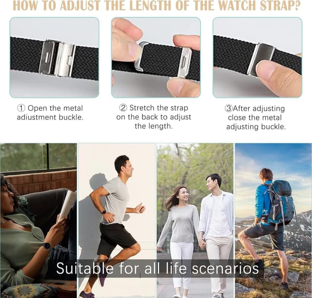 Thumbnail 6 de RoYiio gewebtes Nylon-Armband (22 mm) mit Schnellverschluss – weinrot