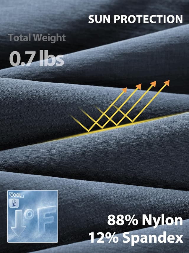 Detalle de Zoofly Men’s Lightweight Cargo Hiking Pants with Stretch, Waterproof & Quick-Dry (6 Pockets)