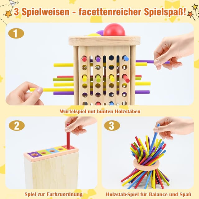 Detalle 2 de Montessori Holz Spielbrettspiel 3-5 Jahre