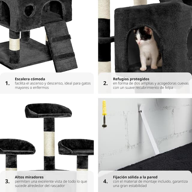 Thumbnail 3 de TecTake Rascador para Gatos 170 cm