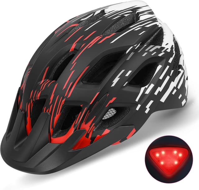 Detalle de tadpole Bike Helmet with Tail Light and Detachable Visor (21 vents, adjustable 57–61cm)