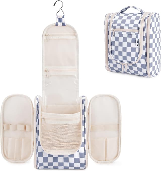 Thumbnail 1 de Narwey Checkered Travel Hanging Toiletry Bag